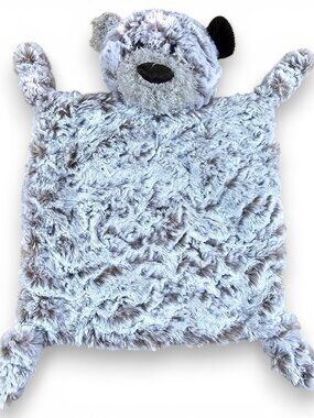 Demdaco Giving Collection Bear Baby Lovey Security Blanket Brown Frosted Knotted